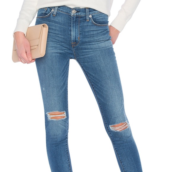 HUDSON BARBARA DISTRESSED SKINNY JEANS SZ 27 - Picture 2 of 9